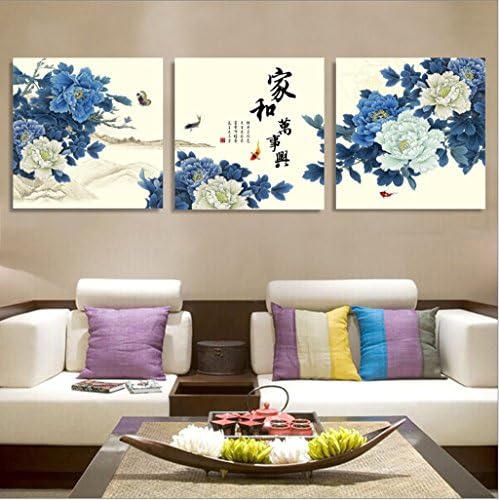 Wall Murals Living Room Decoration Painting Modern Simple Sofa Background Wall Triple Painting Pattern Paper Painting ( Color : A , Size : 60*60cm )