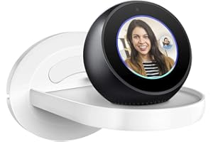 DAM. DMZ093WH Support Mural Universel pour Haut-parleurs intelligents Amazon Echo Dot (génération 2/3), Echo Spot, Google Home/Home Mini avec Organiseur de câbles Blanc