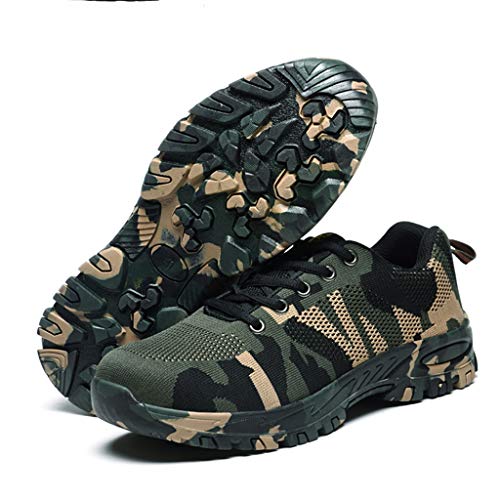 Preisvergleich Produktbild Sicherheitsschuhe Camouflage-Arbeitsschutzschuhe Stahlkappe atmungsaktives Mesh-Schuhe Anti-Punktions-Arbeitsversicherung Schuhe fliegen gewebte obere Gummilaufsohle arbeitsschuhe ( größe : 40 EU )