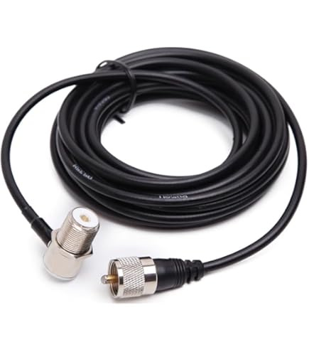Paratia Antenna UHF VHF Cavo Coassiale Con Paratia 90° PL259 A SO239 – RG58, 10 Piedi, Per Antenne Radio UHF/VHF Auto Cavo Coassiale PL259 SO239 - Foto 2