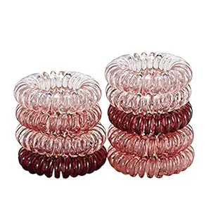 No Crease Spiral Hair Ties Spiral Coil Hair Elastics No Damage Hair Band Ponytail Holder Coil Hair Ties, Phone Cord Hair Ties, Hair Coils - 9Pcs, Multicolor