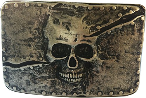 Gürtelschließe Gürtelschnalle – Skull – Totenkopf – massiv gearbeitet – für 3,8 bis 4 cm breite Bänder - 3