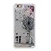 Price comparison product image iPhone 7 Case [With Free Tempered Glass Screen Protector],Mo-Beauty® iPhone 7 4.7" inch Glitter Case,Creative Design Flowing Liquid Floating Flowing Bling Shiny Sparkle Glitter Crystal Clear Plastic Hard Case Protective Shell Case Cover For Apple iPhone 7 (Black,Dandelion #1)