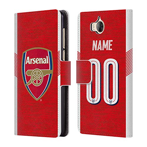 Custom Customised Personalised Arsenal FC Home Kit 2018/19 Leather Book Wallet Case Cover For Huawei Y5 (2017) / Y6 (2017)
