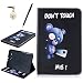 Produktbild HB-Int 3 in 1 PU Leder Hülle für Samsung Galaxy Tab E SM-T560 9.6" Flip Standfunktion Schutzhülle Cartoon Bär Wallet Case Brieftasche Kartenfächer Ledertasche Magnetverschluss Schale Beschützer Haut Lederhülle Book Style Holder Etui Protective Cover Dünn Slim Cover Don't Touch Me Bumper Zubehör mit Stylus Pen + Staub Steckere
