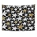 Produktbild Liumiang Wandteppiche Wall Hanging Exotic Happy New Year Merry Christmas Patterns Sketch Styles Doodles Stars Golden Tablecloth Tapestry for Bedroom Living Room Dorm 60x80 Inches Wall Art Custom