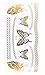 TAFLY Gold Butterfly Tattoos Bracelets DIY Body Art Flash Temporary Tattoos Stickers 6 Sheets