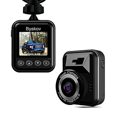 Byakov Caméra de voiture, Byakov Dashcam voiture enregistreur de conduite Full HD 1920x1080P 1.5 pouces Mini Dash-Cam pour voiture 170 degrés Angle voiture DashCam avec G capteur, WDR, détection de mouvement