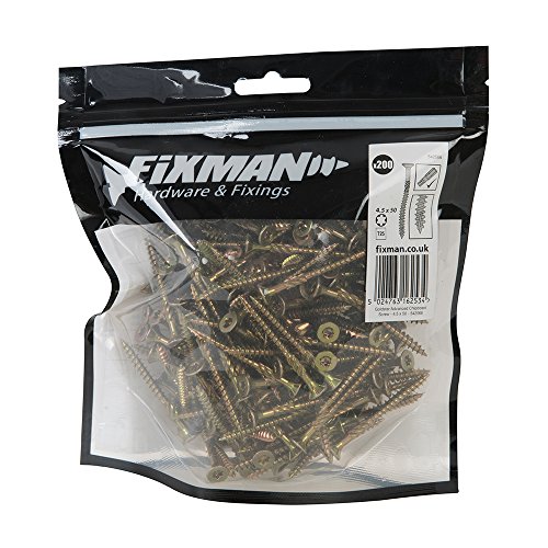 Fixman 542568 Vis à bois aggloméré, Or, Set de 200 Pièces