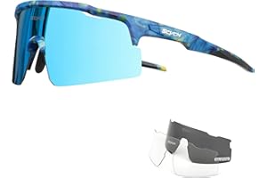 SCVCN Polarizadas Gafas de Ciclismo con 3 Lentes Intercambiables Hombres Mujeres Bicicletas