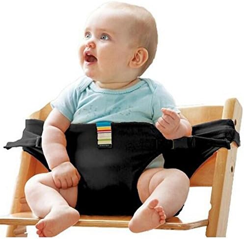High Chair Infant Sack Belt Baby Dining Chair Safety Seat Belt Guard Strap for Baby (3-36 Month) , black