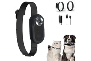 Growalleter Cat Camera Collar - 1080P HD Pet Collar Camera with 170° Wide Angle - Ideal for Cats and Dogs, Perfect for Outdoor Adventures Photography (Black)