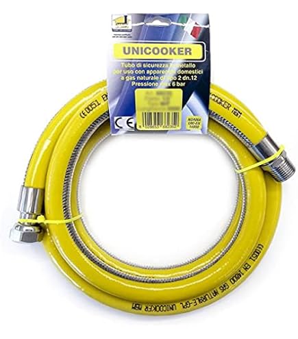 Tuyau Gaz Flexible 0,5m 1/2" Acier Inox UNI EN 15266 - Pour Table De Cuisson Cuisine