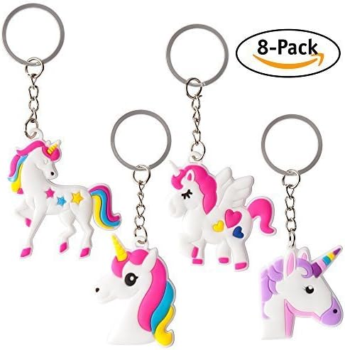 Unicorn Party Favour Keychains - Assorted (8-Pack)