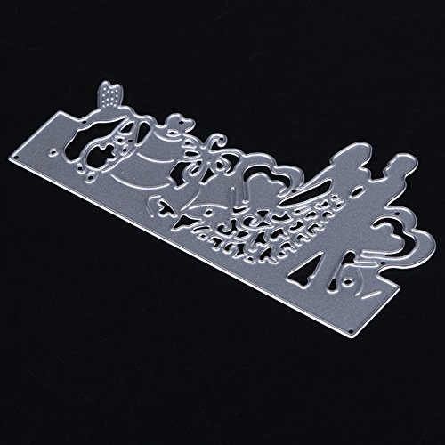 Demiawaking 1Pcs Liebe Hochzeit Schneiden Schablonen DIY Sammelalbum Dekor Papier Karten, Metall Buchzeichen , Metall Lesezeichen als Geschenk fuer Freunde - 3