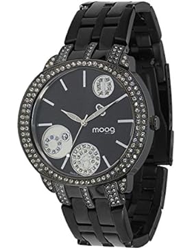 Moog Paris G-power Damen Uhr mit Schwarzem Zifferblatt, Swarovski Elements & Schwarzem Armband aus Edelstahl -...