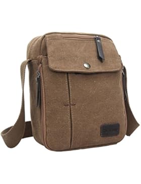 Wealsex Herren Canvas Freizeit umhängetasche Vintage Messenger Bag 19*21*9 cm