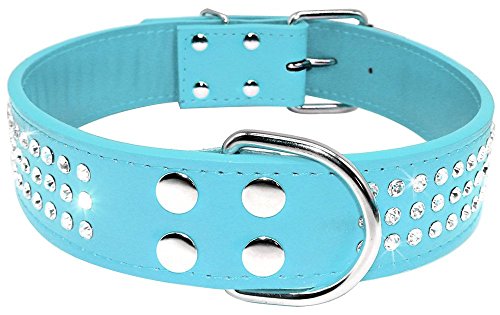 Preisvergleich Produktbild Berry 3 reihig Strass Leder Halsbänder Bling Pet Halsband