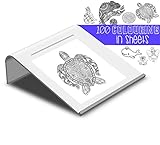 Writing Slope Teaching Aid by Le Yogi | White Acrylic Non Slip Ergonomic Designed Work Desk | Optimal Learning and Improved Reading, Writing Posture | Includes Pencil Groove, Page Securing Strip & 100 Colouring Sheets