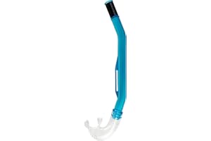 Cressi Island Snorkel Clear/Aquamarine/Black - Tubo Snorkel Tradizionale con Minime Curvature e Supporto Integrato per Snorkeling e Apnea, Trasparente/Aquamarina/Nero, Uni, Adulti
