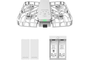 HOVERAir X1 Dron con Cámara, Drone de Bolsillo con Video HDR, Despegue de la Palma, Rutas de Vuelo Inteligentes, Modo Sígueme, Mini Dron con Control Manos Libres, Blanco (Combo Plus)