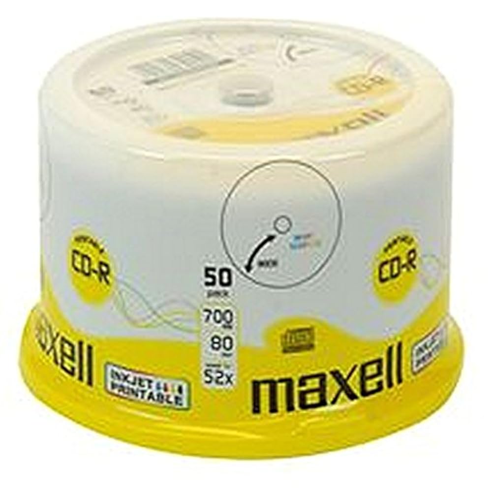 CDR 80 Weiß Print Spindel 50pk Maxell blanko Media und Memory Optische, CDR 80 Weiß Print Spindel 50pk, Maxell, MSL: -