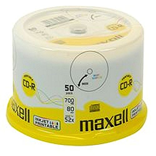 CDR 80 Weiß Print Spindel 50pk Maxell blanko Media und Memory Optische, CDR 80 Weiß Print Spindel 50pk, Maxell, MSL: -