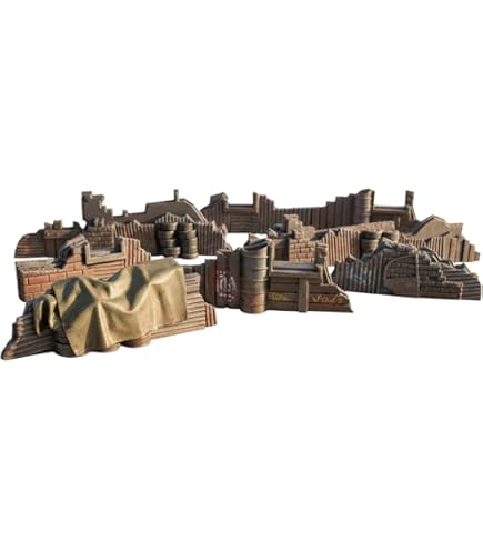 Pwork Wargames Urban Ruins 04 – 2x Ruinen-Gelände Aus MDF, Für 28–35 Mm Miniaturen, Zum Selbstbauen