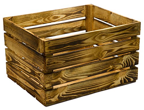 3 Stück flambierte / geflammte massive Obstkisten ca 49 x 42 x 31 cm / Apfelkisten Weinkisten aus dem Alten Land - 4