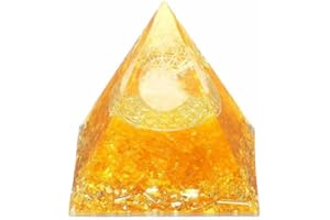 ‎XIANNVXI XIANNVXI Citrin Pyramide Edelsteine Große Citrin Stein Kristall Natürliche Heilkristalle Gelber Pyramiden Reiki Esoterik Geschenke 2.4"