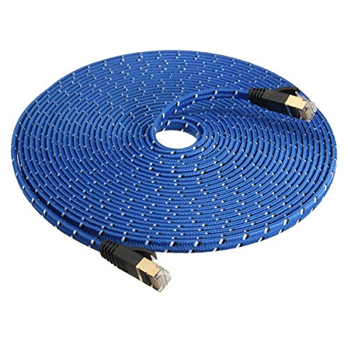 ELEGIANT 8m CAT. 7 RJ45 Stecker Gigabit Ethernet kabel Netzwerkkabel Patchkabel Modem Router Lan Netzwerk High Speed Nylon Braid Goldstecker für Computer Hubs ADSL Switch Router - 4