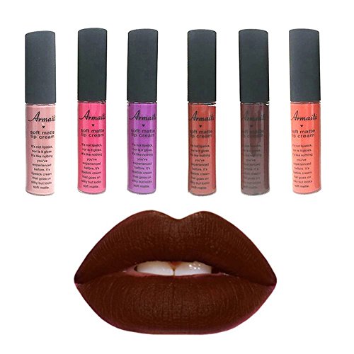 ROPALIA 6 Colors Waterproof Matte Lip Liquid Not Stick On Cup Lipstick Lip Gloss Makeup - 2