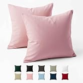 Dreamzie - Pillowcase 60x60 cm - 100% Reinforced Cotton - Pink | Set of 2 &middot; Oeko-Tex certified &middot; Zip &middot; 57 threads per cm&sup2; &middot; B