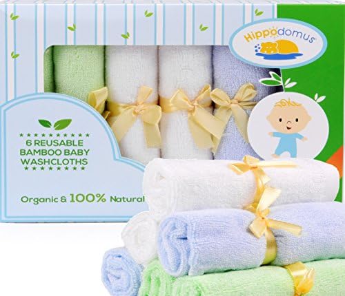 Baby Reusable Cloth Wipes | 100% Natural &amp; Organic Bamboo | Super Soft &amp; Gentle Sensitive Wipes, Mini Baby Towels | Luxury Baby Shower Gift | Perfect Size 25cm*25cm