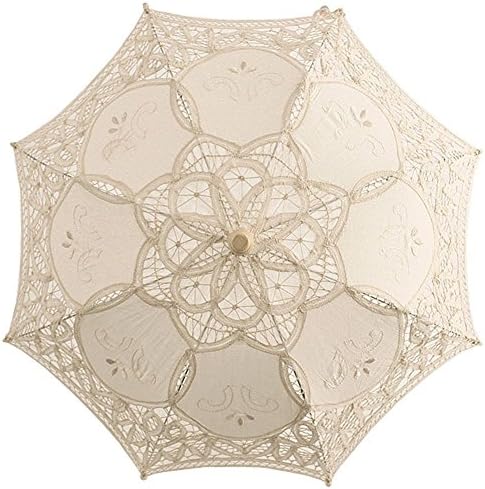 20" Kid's Children Belgian Lace Wedding Umbrella Sun Parasol Flower Girl Bridal Party Decor Bridesmaid Gifts (Ivory)