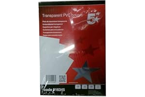 5 Star Office Comb Binding Covers PVC 150 micron A4 Clear (Pack of 100)