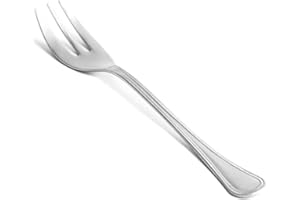 zanetti Juego de 12 Tenedores de Postre de Acero Inoxidable 18/C, Modelo Leonardo, Plateado, Estándar