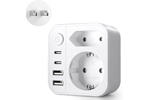 6 IN 1 Japan reseadapter, japansk italiensk uttagsadapter med 2 USB A & 2 USB C, 2 500 W typ A-adaptrar uttag Japan Kina Fili