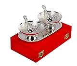 AC ANAND CRAFTS Aluminium Bowl, Spoon and Tray Set (Standard Size, Silver)