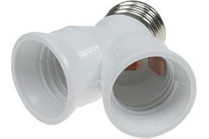 CHILITEC Double adaptateur de culot E27, adaptateur en Y, à vis, plastique, 1 culot E27 vers 2 culots E27, 40 W maximum par culot