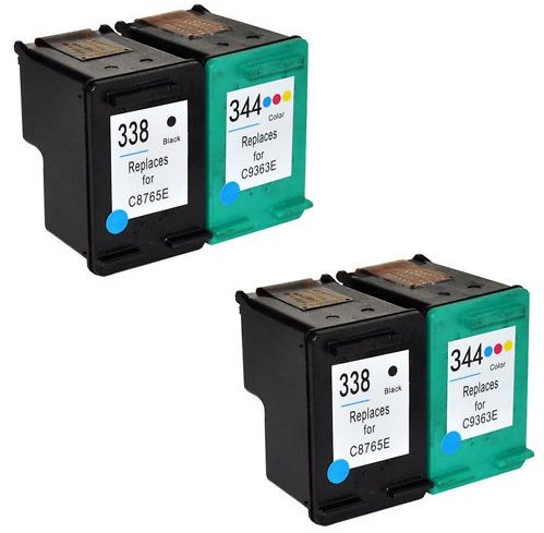 Prestige Cartridge HP 338 / HP 344 4-er Pack Druckerpatronen für Deskjet 460 5940 6520 6540 6545 6620 6800 6830 6840 9800 9803 9808 9860 PSC 1600 1603 1605 1608 1610 1613 1615 1618 2300 2350 2355 Photosmart 2575 2605 2608 2610 2613 2615 2710 2713 7850 8049 8050 8150 8450 8750 Pro B8330 Pro B8338 Pro B8350 Pro B8353 Officejet 100 Mobile 6200 6205 6210 6213 7210 7213 7310 7313 7410 7413 H470 Pro K7100 Pro K7103 Pro K7108, schwarz / dreifarbig