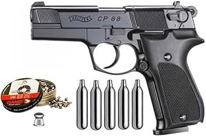 Outletdel ocio Pistola perdigon Walther CP88 co2 4,5mm. Full Metal + Funda Portabombonas + Balines + Bombonas co2. 23054/29318/38203