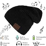 E-More Bluetooth Beanie, Wireless Bluetooth Hat Cap Women Men Winter Warm Hats with Headphone Headset Mic Speaker for Running, Skiing, Skating, Hiking
