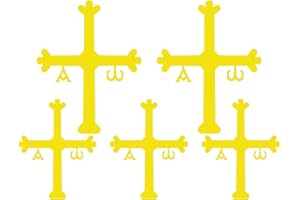 CUAC REVOLUTION 5 x Cruz Victoria Asturias Vinilo Pegatina Adhesivo Coche Moto ASTURIANA Decal (Amarillo Fuego)