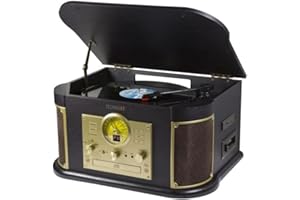 Technaxx Allemagne Bluetooth V2.0 Tourne-disque Numérisation Disques Vinyles Cassettes CD Fonction Radio AUX RCA Haut-parleurs Stéréo TX-103
