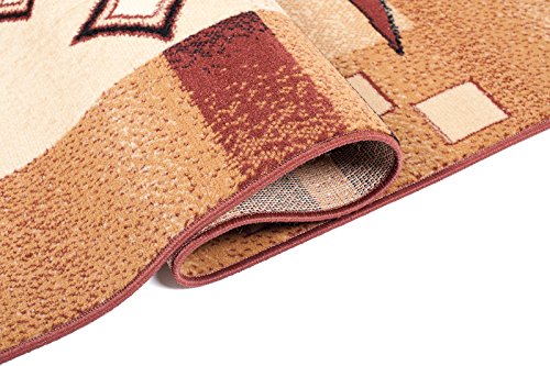 Designer Teppich Wohnzimmer Teppich Bumerangs Muster in Beige Preishammer Viele Größen (70 x 130 cm) - 4