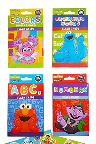 SkyMar Sesame Street Educational Flash Cards for Early Learning. Set includes Colors Shapes & More ABCs Numbers and Beginning Words. Plus Free Bonus Sesame Street Stickers.