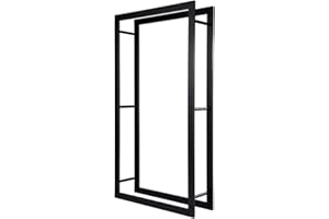 Loywe Scaffale per Legna da ardere in Metallo Portalegna Legnaia da Interni e Esterni 80x25x150 cm Nero LW1086