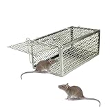 SIZE tamaño:28*11.5*15CM TIFANTI 1-door ratón hierro jaula trampa, humano, Animal Catcher para ratón, ratas, Hamster, Topo, Mustela, Gopher y más pequeños roedores Jaula Trampa no Control de plagas
