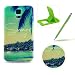 Produktbild Für Samsung Galaxy S5/S5 Neo Hülle Silikon Schutzhülle Tasche Case,Weiches Silikon TPU Gel Bumper Case Etui Schale Cover Skin,Herzzer Modisch Hochwertig Ultra Dünn Slim Thin Bunt Handytasche Mit [Grüne Insel Sommer Muster] Guter Schutz Kratzfest Flexibel Leicht Gummi Rubber Jelly Soft Protective Stabil Handyhülle Schutztasche Back Cover Case Shell für Samsung Galaxy S5/S5 Neo + 1 x Frei Grün Handy Halterung Ständer + 1 x Frei Grün Touch Pen Stift Stylus